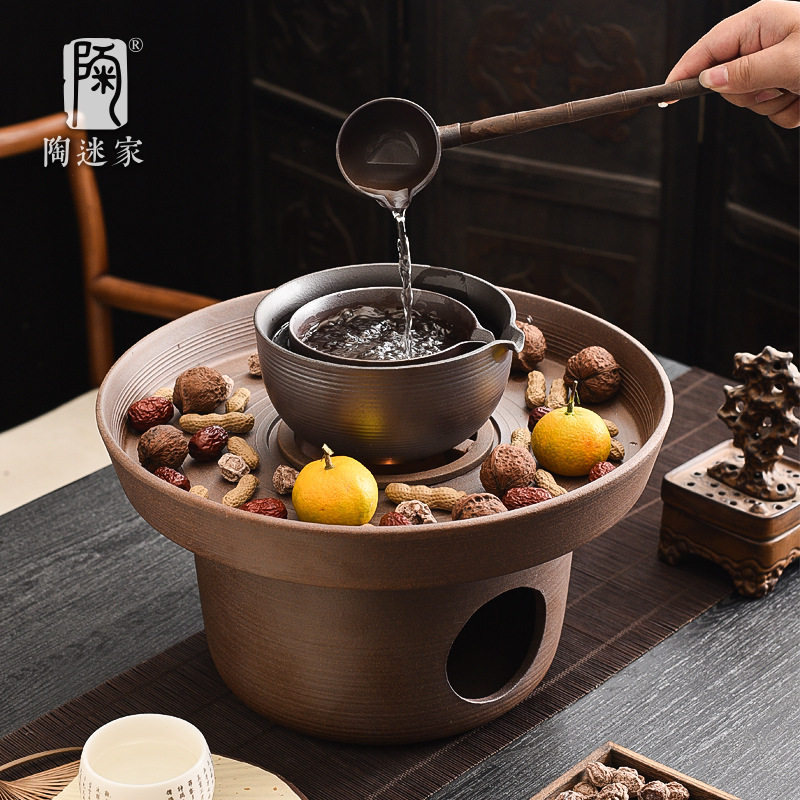 陶迷粗陶大号围炉煮茶烧烤炭炉家用聚友炉港式打边炉明火干烧耐热