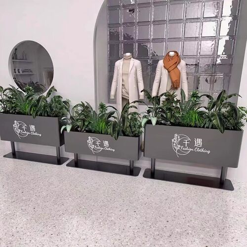 户外花箱圆弧组合隔断花槽奶茶店咖啡厅围栏创意花架铁艺花坛