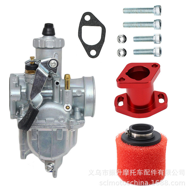 卡丁车212cc GX200 6.5hp CT200U KT196进气管空滤VM22化油器套件