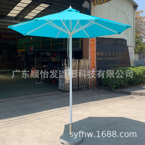 2.5米户外仿木中柱大铝伞滨海城市酒店用伞大铝伞仿木纹中柱伞