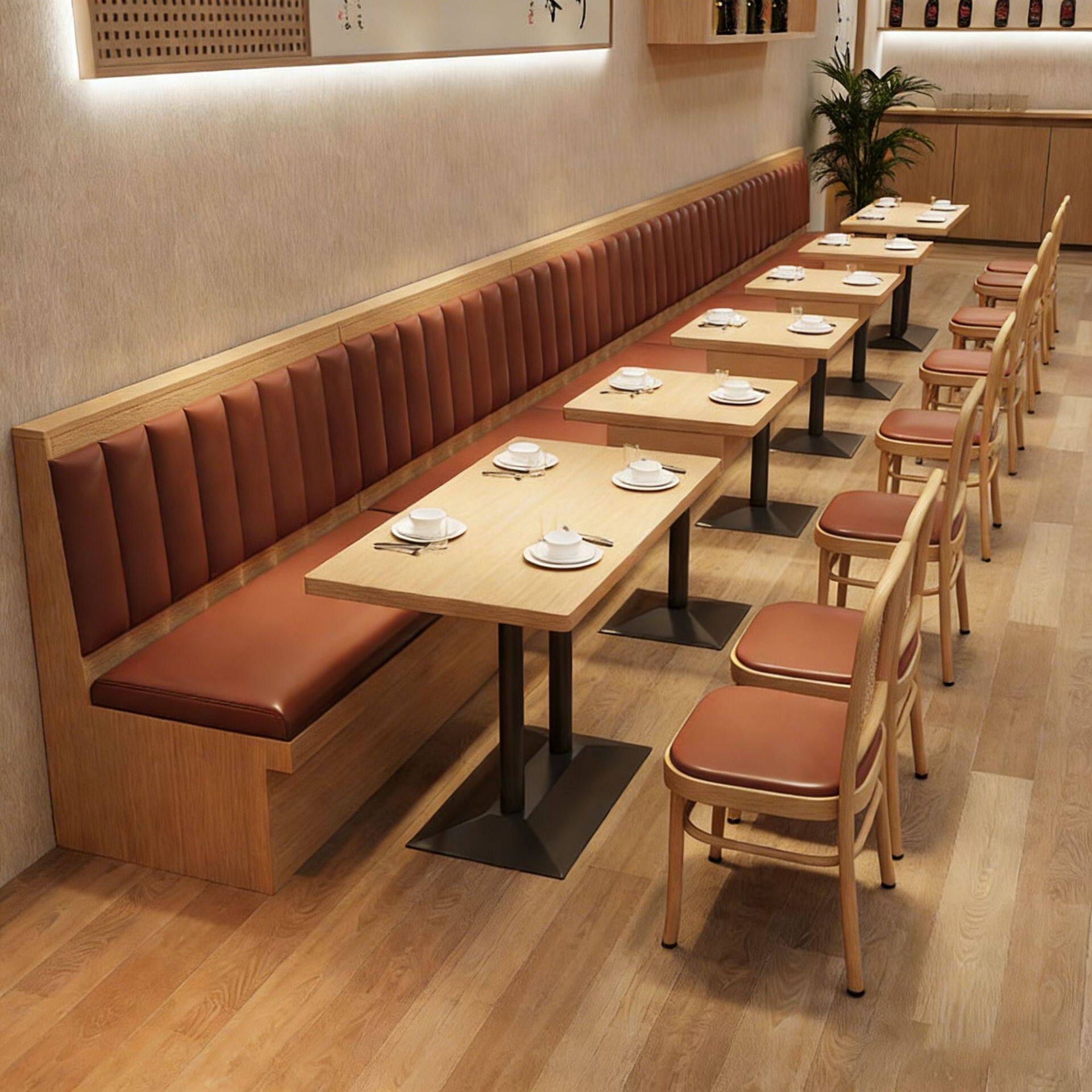 港式茶楼餐厅卡座沙发加盟奶茶店咖啡厅餐饮火锅饭店实木桌椅组合