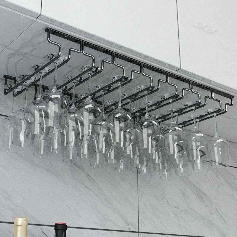 钛黑色SUS304不锈钢红酒杯架倒挂家用高脚杯架悬挂酒杯架吊杯架子