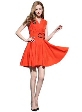 奈昕让您穿着漂亮个性化私人订制 85086 new dress气质简约V领收