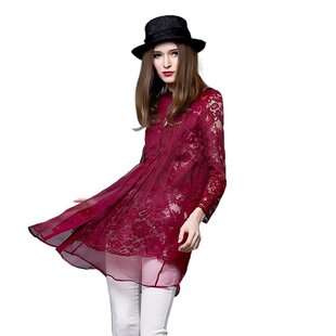 奈昕让您穿着好看个性化私人订制 21359夏季新款立领九分袖水溶蕾