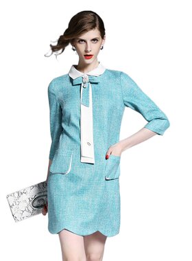 奈昕让您穿着漂亮个性化私人订制 80464 new dress简约时尚纯色方