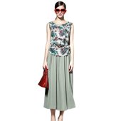 奈昕让您穿着好看个性 上 两件套圆领印花无袖 化私人订制 1049女装