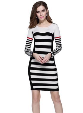 奈昕让您穿着漂亮个性化私人订制 93096 new dress时尚气质黑白条