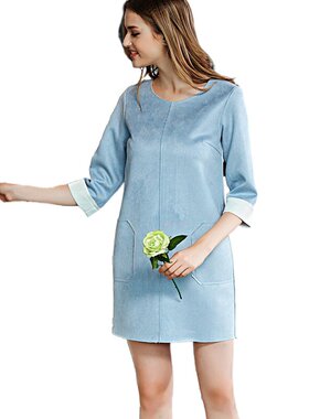 奈昕让您穿着漂亮个性化私人订制 25024 new dress时髦简约纯色拼