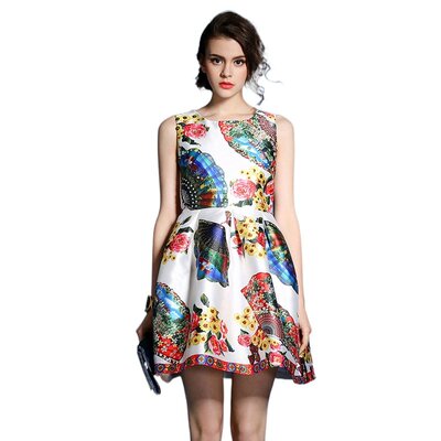 奈昕定制欧美范时尚风无袖百褶裙