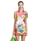 奈昕让您穿着好看个性 复古印花修 新款 化私人订制 4106潮流女新装