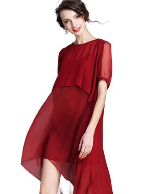 奈昕让您穿着漂亮个性化私人订制 30024名媛dress纯色大码宽松女