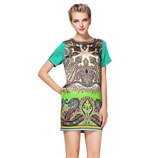 奈昕让您穿着好看个性化私人订制 4431潮流女韩版欧美复古印花短