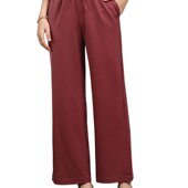 奈昕定制82418阔腿裤 抽绳子口袋长裤 中年宽松休闲裤 通勤风直筒裤