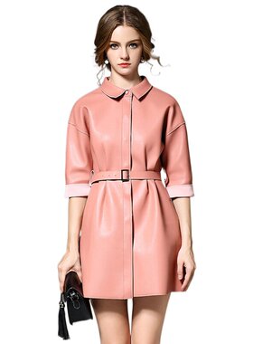 奈昕让您穿着漂亮个性化私人订制 27279 new dress 纯色翻领连衣