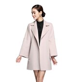 大码 奈昕定制 宽松纯色毛呢外套女 coat高端时装 新款 25012 Woolen