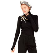 化私人订制 32546 春秋冬女装 奈昕让您穿着漂亮个性 纯色修身 T恤女