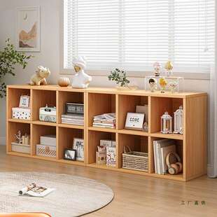 柜子储物柜书架置物架落地书柜家用收纳柜分层架八格柜矮柜格子柜