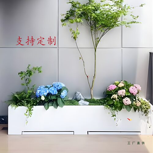 不锈钢花箱阳台天台室内花箱组合露台庭院外摆接水盘花箱支持定