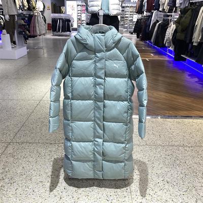 彪马新款女士长款连帽2025巨好看的羽绒服女款冬季防风保暖691044