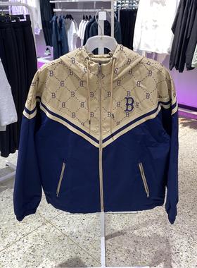MLB男女款棉质舒适户外宽松防风入秋连帽休闲百搭外套3AWJM0144