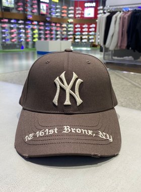 MLB男女情侣帽刺绣LA鸭舌帽帽檐做旧美职棒运动帽棒球帽3ACPKP02N