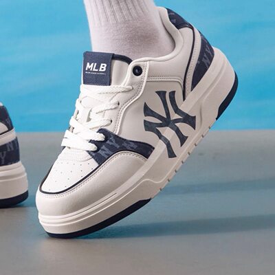 MLB低帮男女防滑耐磨轻便厚底老花时尚休闲板鞋3ASXM056N-50NYS