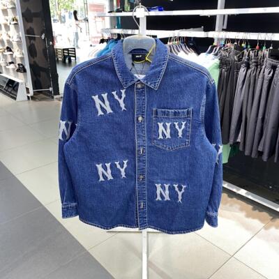 MLB男女宽松舒适百搭潮流时尚休闲外穿牛仔衬衫上衣外套3ADRG0344