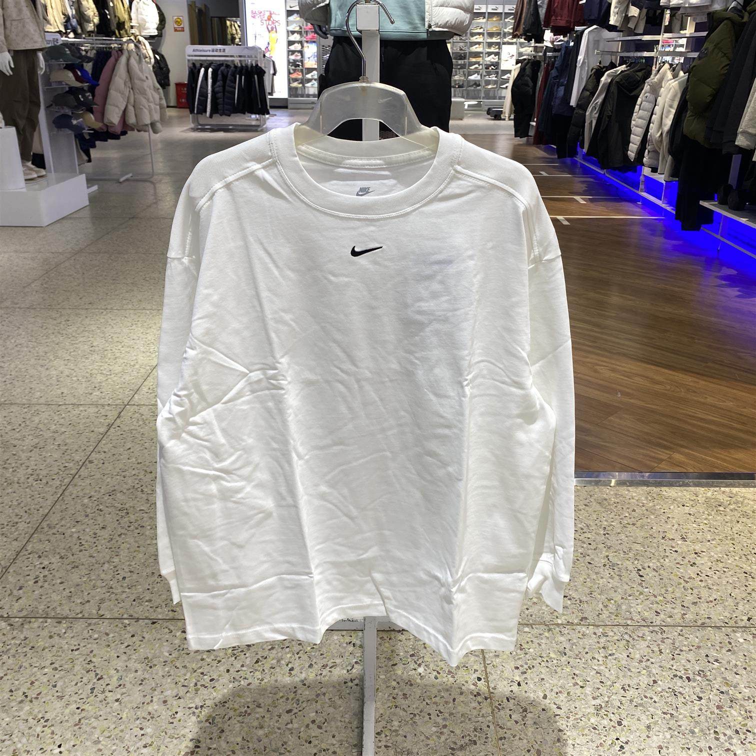 耐克宽松版特别好看的纯棉长袖t恤女2025新款爆款洋气时尚 HF5321,运动服/休闲服装,运动T恤,淘宝优惠券,粉丝福利购,淘宝优惠卷