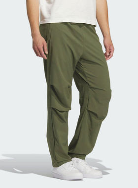 阿迪达斯男透气伞兵工装裤CLIMACOOL梭织薄款宽松直筒长裤KH3763