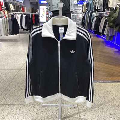 阿迪达斯三叶草女士舒适棉质针织夹克2026运动休闲时尚外套KD7969