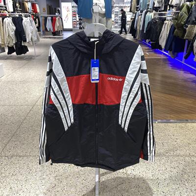 阿迪达斯三叶草男款舒适百搭潮流简约运动休闲梭织夹克外套KE3598