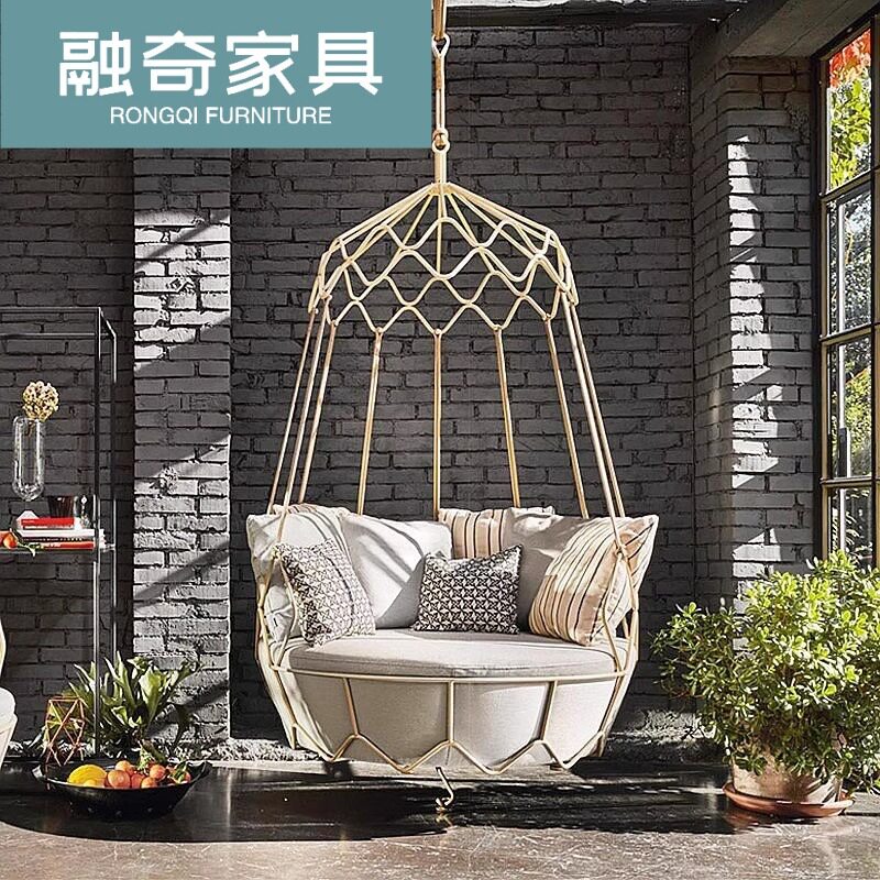 户外秋千庭院吊篮悬挂鸟巢阳台摇篮椅简约家具别墅沙发铝合金吊床