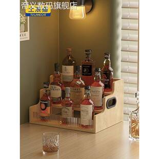 帝义高级感轻奢酒架子家用桌面酒杯酒水置物架阶梯酒瓶支架展盖布