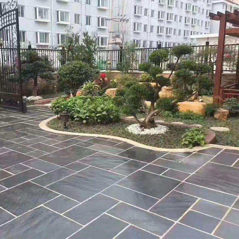 天然青石板仿古文化石庭院防滑地砖广场园林铺路石材厂家庭院景观