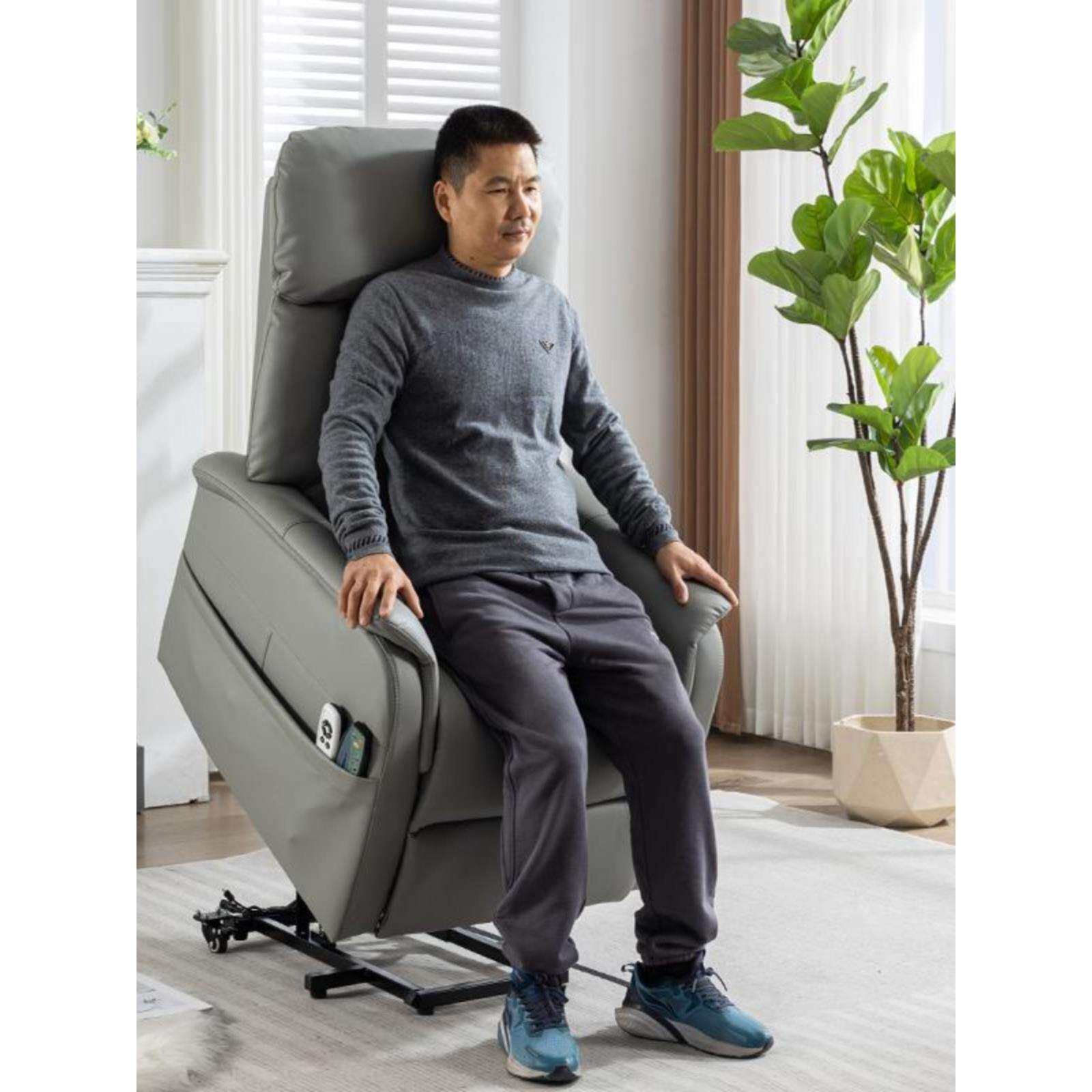 助起站老人沙发椅按摩加热可平躺双电机多功能电动遥控老人椅工厂
