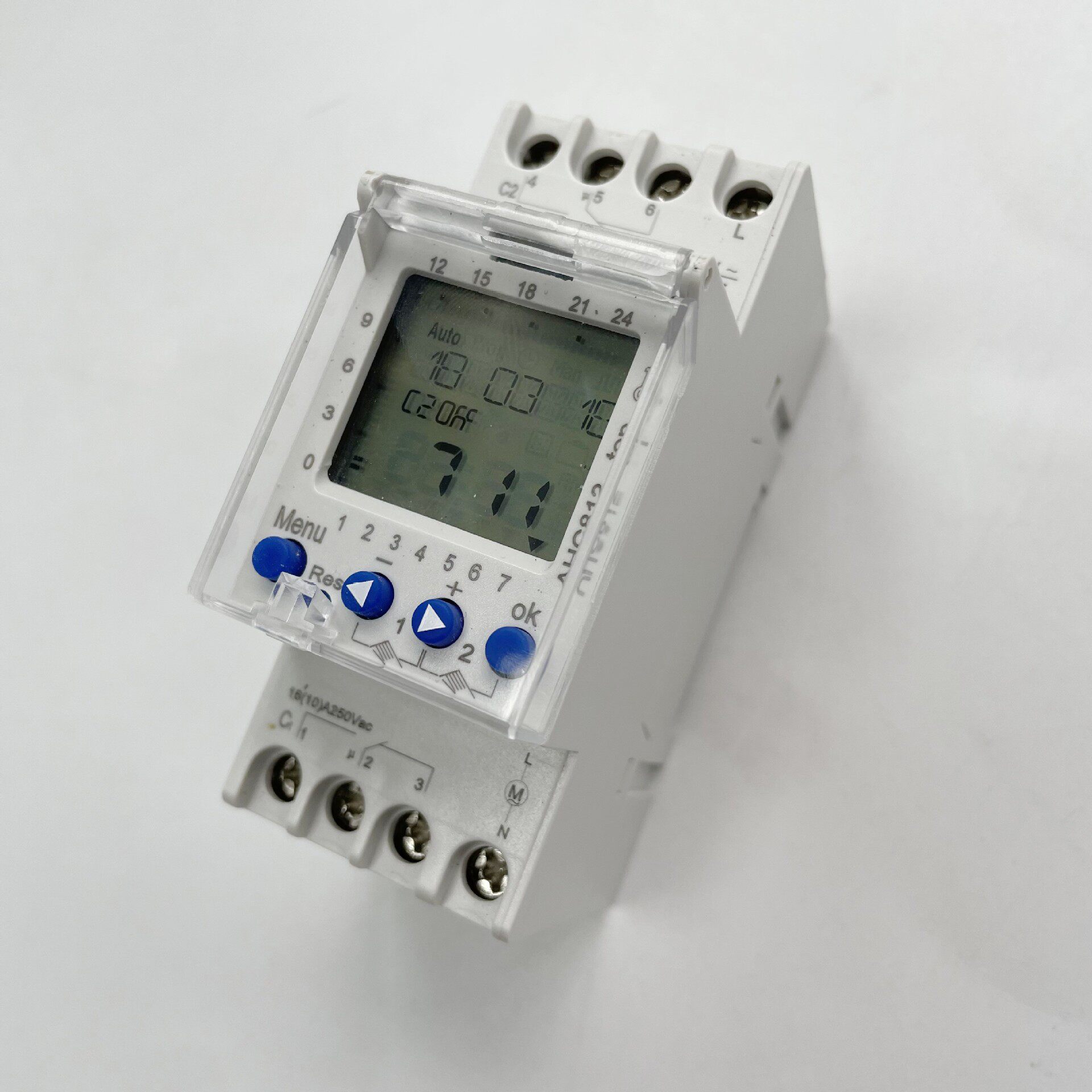 2 Channel TIMER 时控开关AHC812可编程定时器2组路灯控制AC 220V