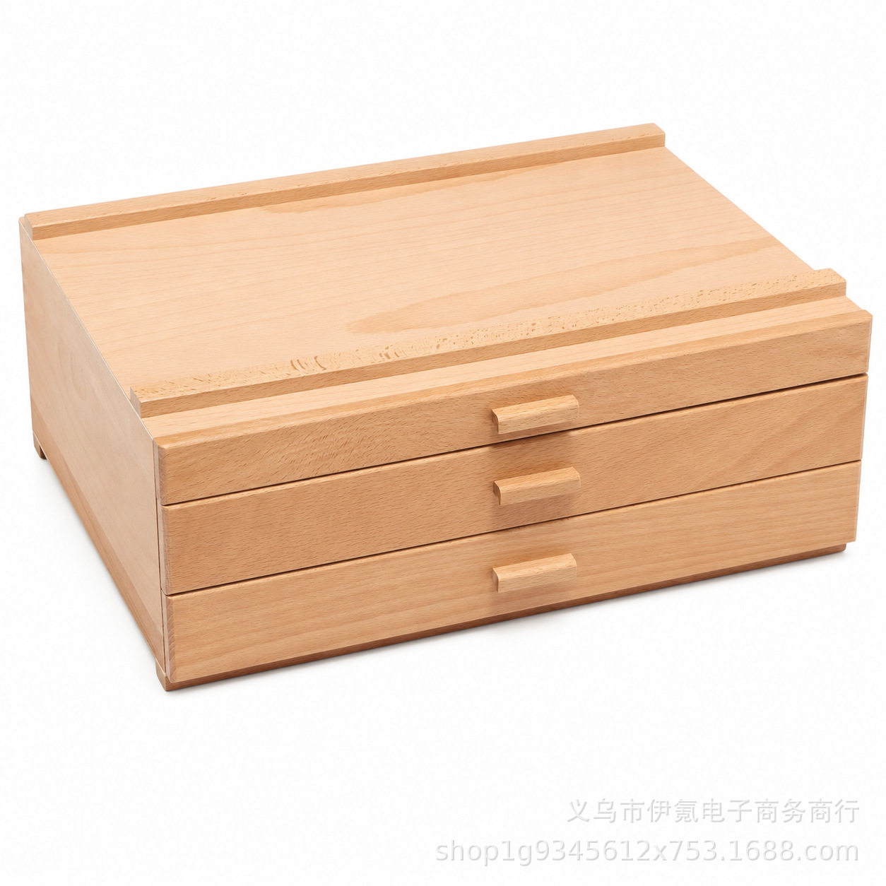 实木抽屉收纳柜艺术家桌面整理箱木质首饰盒文具工具收纳盒