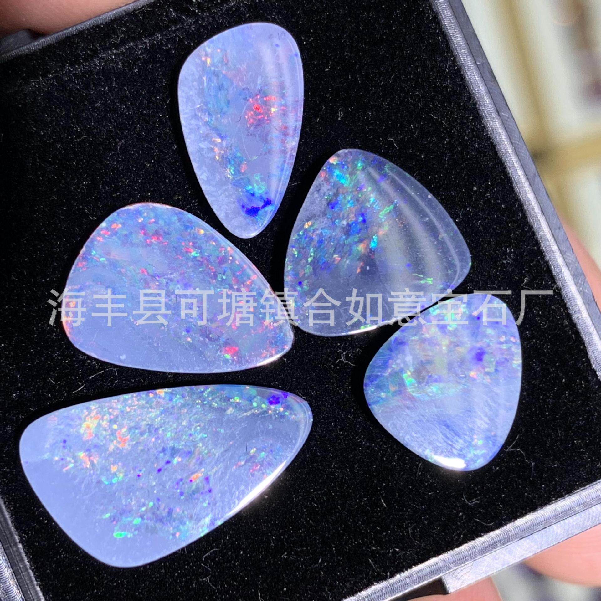 澳大利亚欧珀戒面裸石火彩漂亮厂家批发天然澳大利亚欧泊裸石戒面