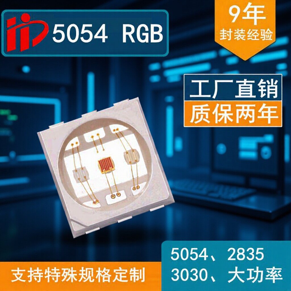 5054RGB贴片三合一灯珠1WRGB幻彩led铜支架