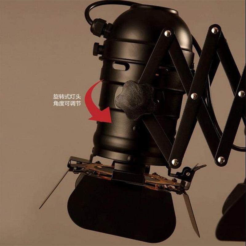 LOFT美式复古个性探头LED轨道灯吧台咖啡餐厅服装店伸缩铁艺吊灯