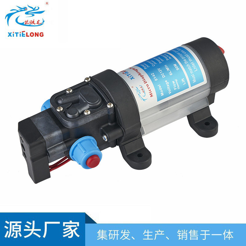 供应智能新款风扇洗车泵XTL电动高压微型隔膜泵12V80W洗车水泵