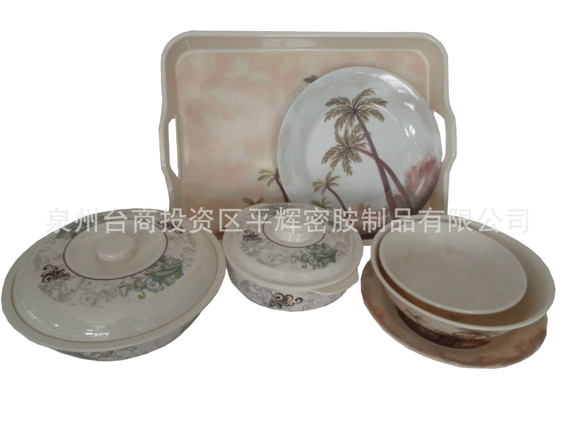 密胺仿瓷餐具套装马克杯汤碗托盘