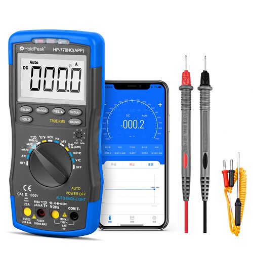 华普HP-770HC-APP新款自动量程智能背光数字万用表可手机APP连接