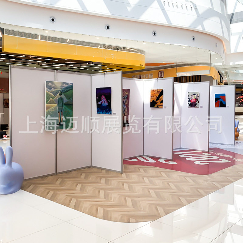 八棱柱展板书画画展展览博物馆画室画廊校园广告宣传屏风展示架厂
