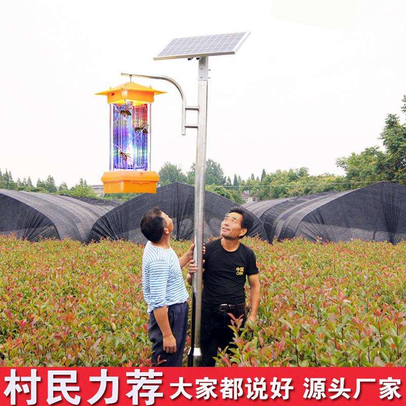 厂家供应户外防雷防雨频振式灭虫灯养殖场诱虫灯农用太阳能杀虫灯