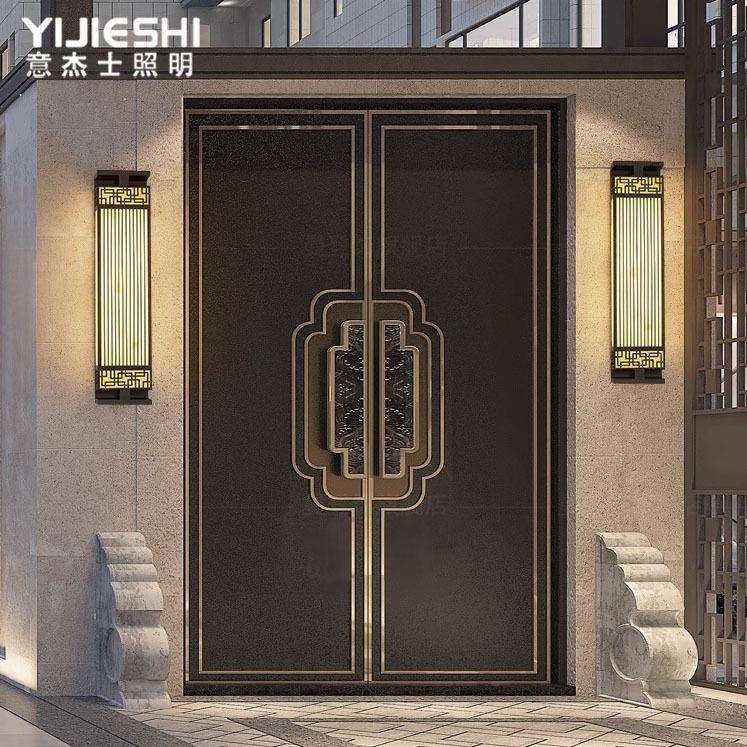 新中式户外壁灯酒店柱子仿云石壁灯室外墙别墅大门口工程亮化壁灯