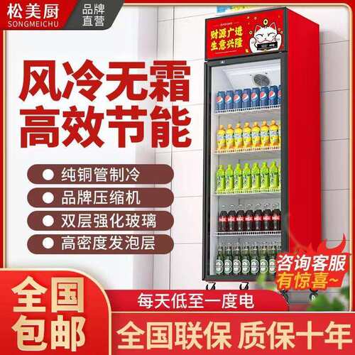 展示柜冷藏保鲜柜商用冰箱饮料啤酒超市立式单双三门