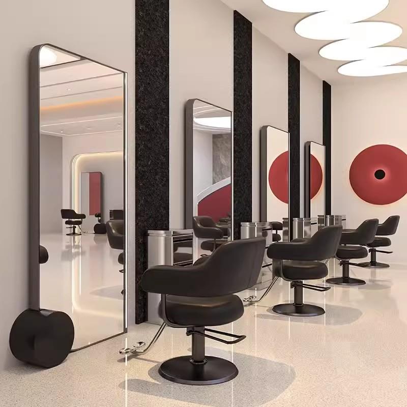 2025新款理发店镜子发廊专用剪发烫染单双面落地镜现代简约美发镜