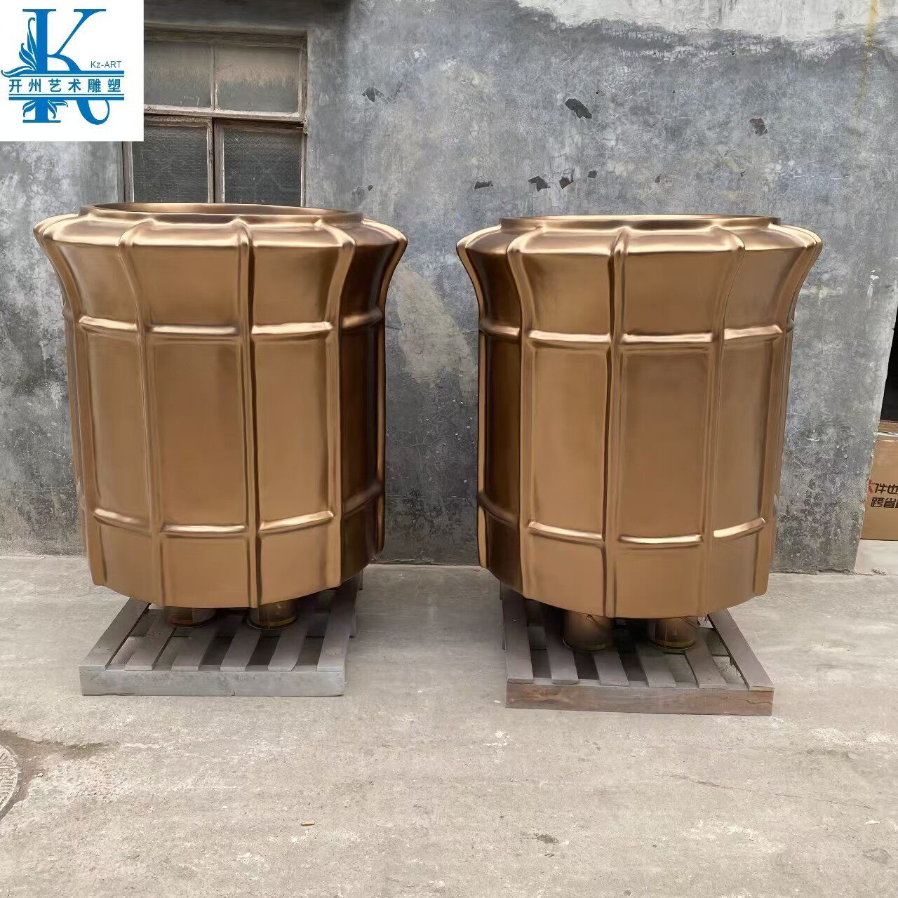 园林景观商业酒店大堂玻璃钢花盆花器大型商场售楼部雕塑艺术摆件