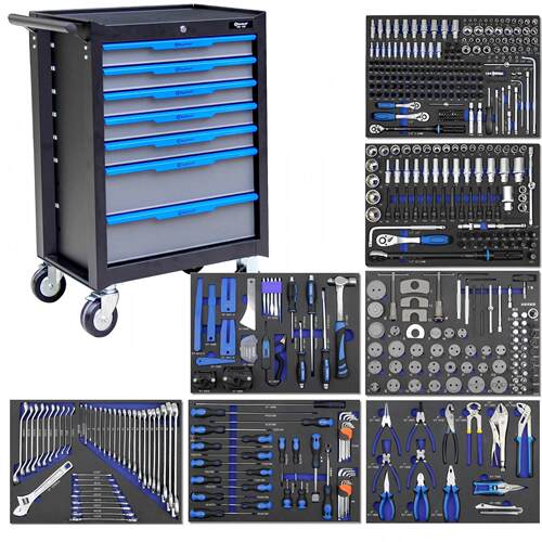 坤泰工具车套装485件工具车汽修抽屉式组合柜带工具 快修保养工具